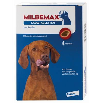 Milbemax Kauwtabletten Hond Groot Chewy 5-75kg 4 tabl.