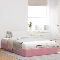 Ottoman bedframe zonder matras 120x200 cm fluweel roze - thumbnail