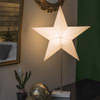 Konstsmide 1752-220 Kerstster Gloeilamp, LED Wit, Hout Standaard, Schakelaar - thumbnail
