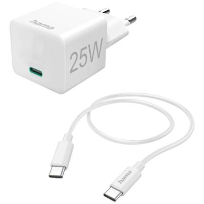 Hama USB-oplader 25.00 W 1x USB-C Wit Binnen