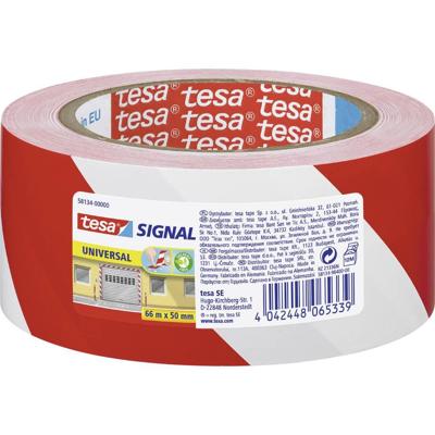 Tesa waarschuwingstape Universal, ft 50 mm x 66 m, rood/wit