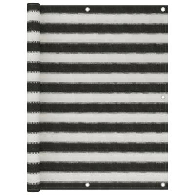 VidaXL Balkonscherm 120x400 cm hdpe antracietkleurig en wit