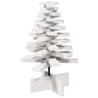 Kerstdecoratie kerstboom 60 cm massief grenenhout wit - thumbnail