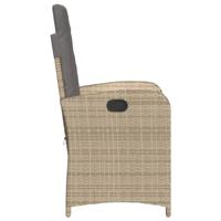 Tuinstoelen 2 st verstelbaar kussens poly rattan gemengd beige - thumbnail