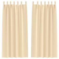 VidaXL Zwart-out gordijnen met ringen 2 pcs crème 260 x 140 cm - thumbnail