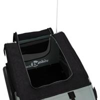 Hondenfietstrailer oxford stof en ijzer zwart en grijs - thumbnail