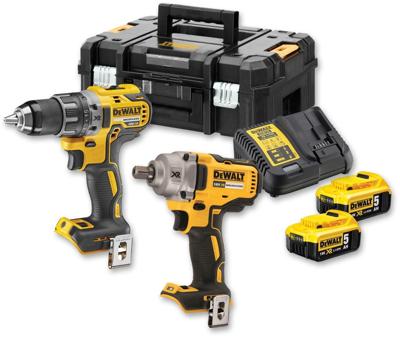 DEWALT DCK2077P2T-QW Accu Combiset 18V XR - Inclusief 2x 5.0Ah Accu, Lader en Koffer