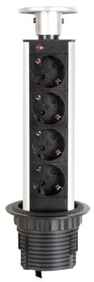 4-Voudige pop-up stekkerdoos Perel EBP04LN-G