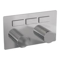 Brauer Stripe 3-weg inbouwthermostaat met drukknoppen met in- en afbouwdelen chroom - thumbnail