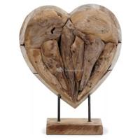 Deco Hart houten beeld 50 cm - thumbnail