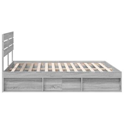 Bedframe Grijs Sonoma 200 x 200 cm Massief grenenhout