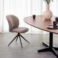 LABEL51 Eetkamerstoel Kimo - Naturel - Boucle - Black Frame - thumbnail