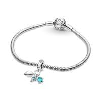 Pandora 791697C01 Hangbedel Fish-Sea Turtle-Conch zilver-muranoglas-emaille turquoise - thumbnail