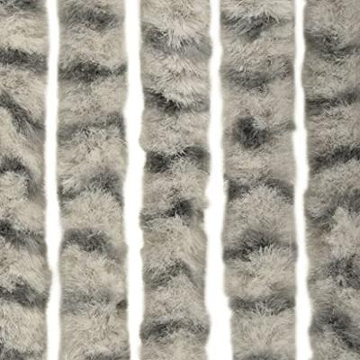 VidaXL Vliegengordijn 56x185 cm chenille licht- en donkergrijs