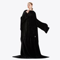 Original Hoodie deken zwart groot en lang - thumbnail