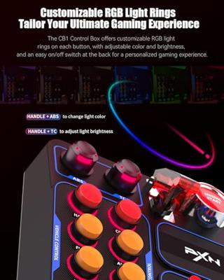 PXN CB1 Button Box - Zij Paneel voor Gaming Stuur, ETS2 Hulp Controller - Alleen voor PC | 19 Sim Knoppen, RGB, USB, Klem | Knoppen Kast voor Truck, Race, Vliegtuig en Boerderij Simulatie Spellen