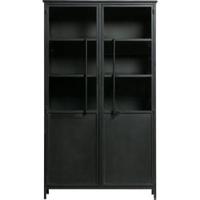 WOOOD Industriële Vitrinekast 'Exhibit' 170 x 99cm, kleur Zwart - thumbnail