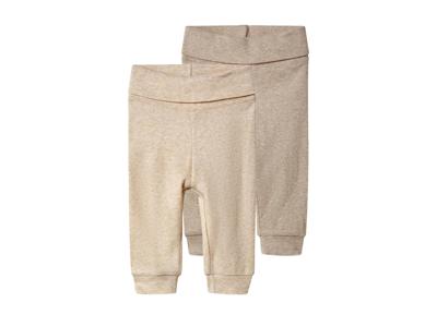 lupilu Set van 2 baby joggingbroeken (Beige/bruin, 86/92)
