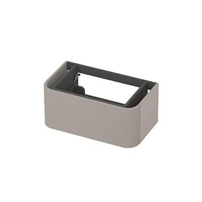 INK - Afgeronde Onderkast Gelakt 1 Lade Softclose met Gefreesd Front Tbv Grepen - 800x450x350 Mm - Mat Kasjmier Grijs