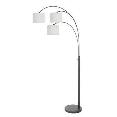 Steinhauer VloerlampSparkled Light zwart met witte kappen - 3825ZW