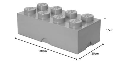 Room Copenhagen LEGO Storage Brick 8 Grijs opbergdoos