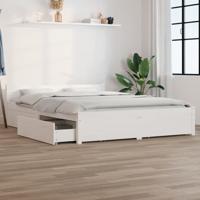 Bedframe met lades wit 120x200 cm - thumbnail