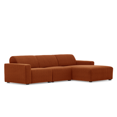 Hoekbank Brooklyn Donkeroranje Stof
