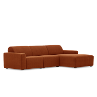 Hoekbank Brooklyn Donkeroranje Stof - thumbnail