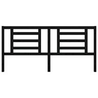 Hoofdbord 206x4x100 cm massief grenenhout zwart - thumbnail