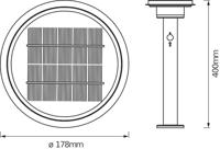 OSRAM HOMELIGHTING ENDURA Style Solar 40cm Post Sensor Double Circle 6W Stainless Steel 4099854455469 LED-buitenlamp (wand) 6.00 W Steel - thumbnail