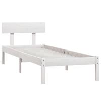 Bedframe massief grenenhout wit 90x190 cm UK Single - thumbnail
