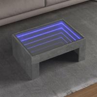 Salontafel met Infinity LED 70x50x30 cm betongrijs - thumbnail