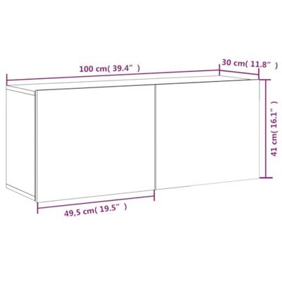 Tv-meubel wandgemonteerd 100x30x41 cm wit