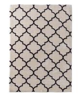 Tapeso Wasbaar vloerkleed - Trellis wit|zwart - 160x230 cm - thumbnail