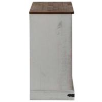 Dressoir HALDEN met schuifdeur 80x40x80 cm massief hout wit - thumbnail