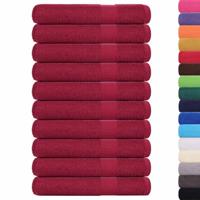 Handdoeken 10 st 100x200 cm 360 g/m² 100% katoen bordeauxrood - thumbnail