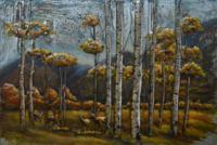 Schilderij - Metaalschilderij - Herten in het bos 2, 120x80cm - thumbnail