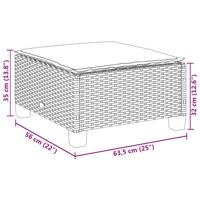 5-delige Loungeset met kussens poly rattan beige - thumbnail