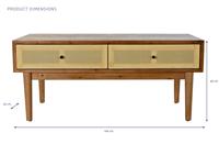 Hoofdtafel DKD Home Decor Spar Rotan (106 x 55 x 46 cm) - thumbnail