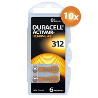 Duracell gehoorapparaat batterijen - Type 312 - 10 x 6 stuks - thumbnail