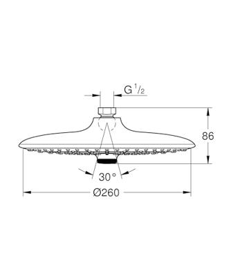 Grohe QuickFix Vitalio Joy 260 hoofddouche met 3 straalsoorten Ø26cm chroom - thumbnail