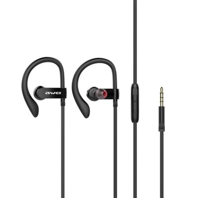AWEI ES-160I HIFI opknoping muziek oortelefoon (zwart)