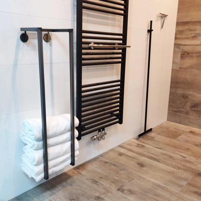 Handdoekenrek BWS Industrieel 95x25x20 cm Staal Glanzende Blanke Lak Aqua Splash