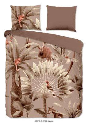 Good Morning Dekbedovertrek "bladeren en dieren" - Taupe - (140x200/220 cm) - Katoen Good Morning Dekbedovertrek "bladeren en dieren" - Taupe - (140x200/220 cm) - Katoen