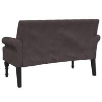 Bankje met rugleuning 120x62x75,5 cm stof donkerbruin - thumbnail