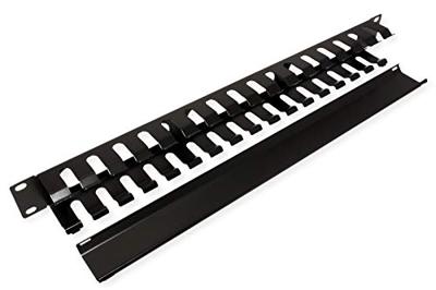VALUE 19 Frontplaat 1 HE met rangeerkanaal 40 x 40 mm, zwart