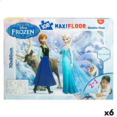 Kinderpuzzel Frozen Dubbelzijdig 108 Onderdelen 70 x 1,5 x 50 cm (6 Stuks) Kinderpuzzel Frozen Dubbelzijdig 108 Onderdelen 70 x 1,5 x 50 cm (6 Stuks)