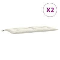 VidaXL Tuinbankkussens 2 st 100x50x7 cm stof gemêleerd crèmekleurig - thumbnail