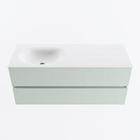 MONDIAZ VICA 120cm badmeubel onderkast Greey 2 lades. Wastafel MOON links zonder kraangat, kleur Talc. - thumbnail