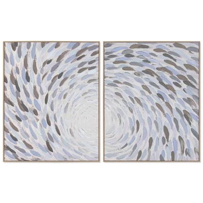 Schilderij Home ESPRIT Blauw Wit Spiralen 82,5 X 3 X 102,5 CM (2 Stuks)